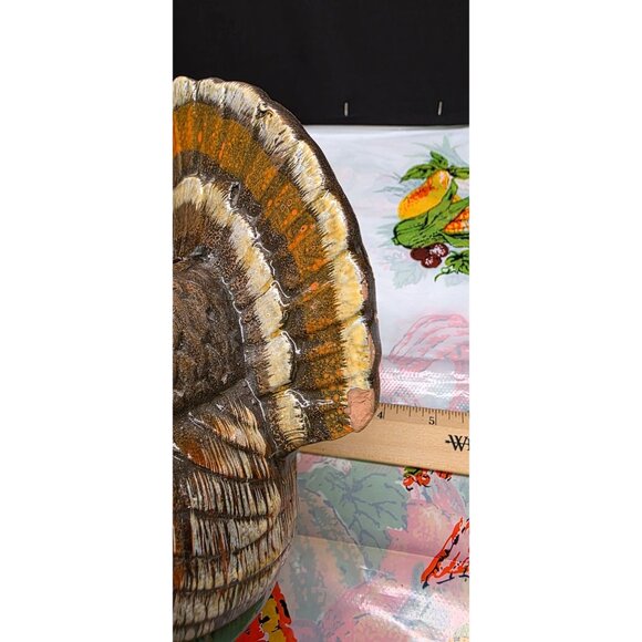 Vintage Holland Floral Ceramic Turkey Planter 1993 Thanksgiving Decor - Picture 11 of 12